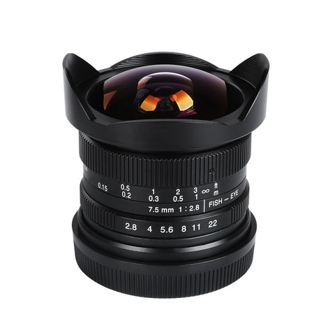 7artisans 7.5mm F/2.8  Wide Angle Camera Fisheye Lens 180 Degree Multi-coated